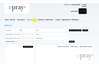epray - Using the service creator