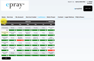 ePray - Using the electronic Lectionary