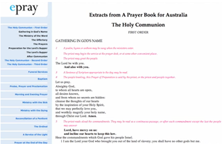 ePray - Using ebooks, APBA and an Australian Prayerbook